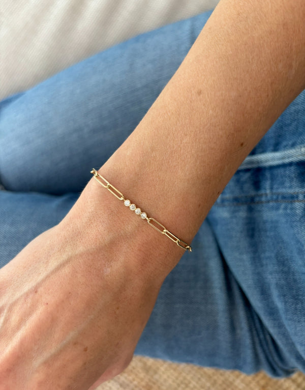 The Arlo Bezel Diamond Link Bracelet
