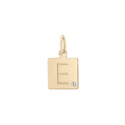Scrabble Tile Initial Charm with Diamond