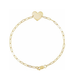 Engraved Heart Paperclip Bracelet