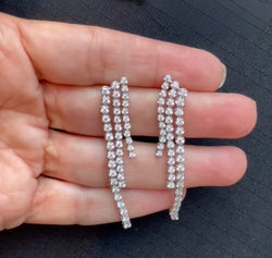 Diamond Waterfall Multi Dangle Earrings