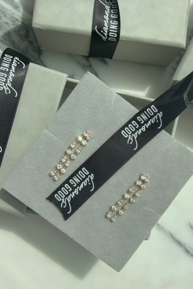 Mixed Shape Lab Diamond Dangle Earrings