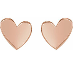 Gold Heart Studs
