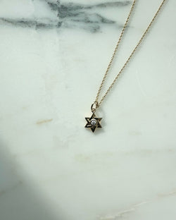 The Dahlia Jewish Star with Diamond