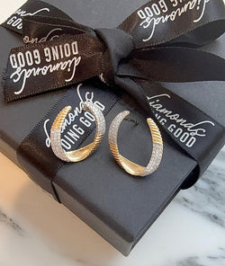 The Sage Fluted & Diamond Swirl Earrings