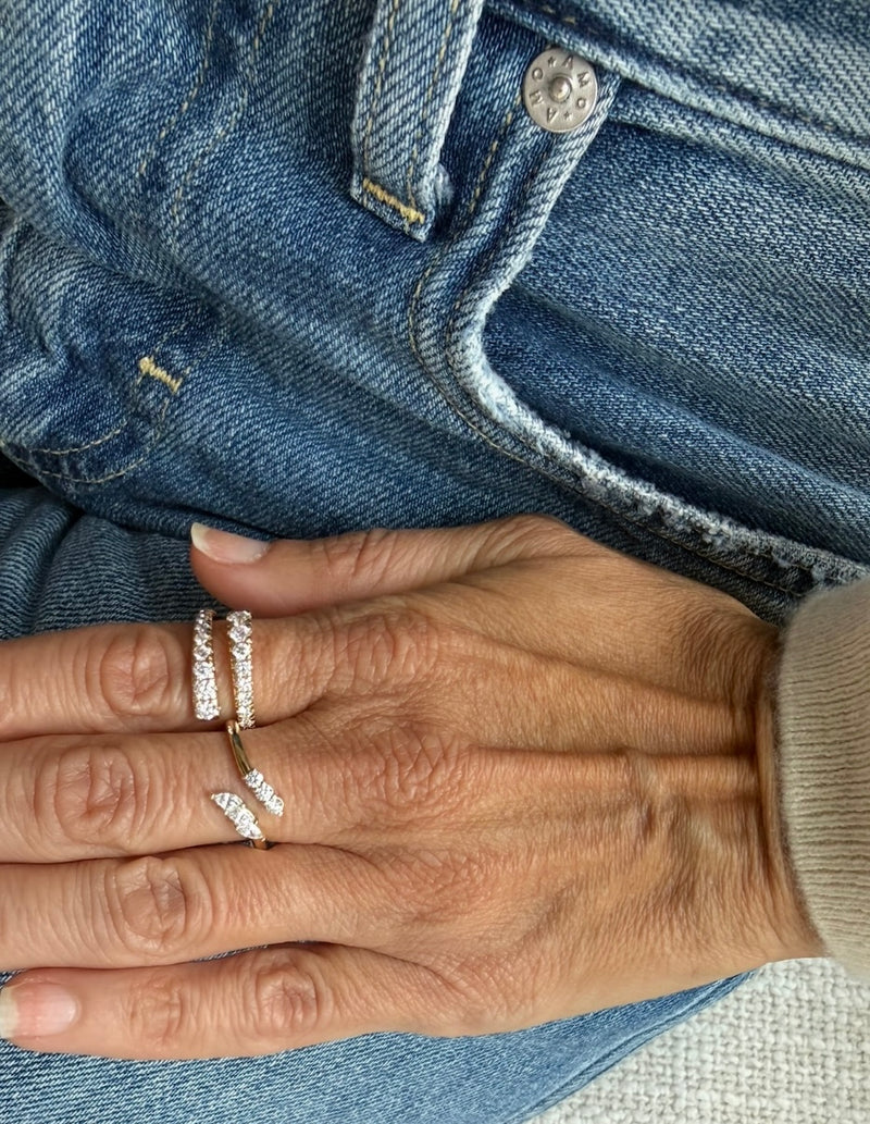 Graduated Lab Diamond Wrap Ring