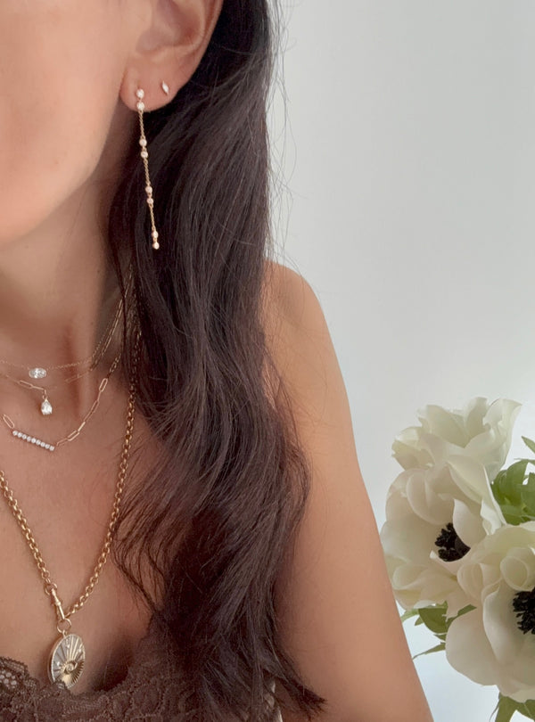 Oval Diamond Solitaire Necklace