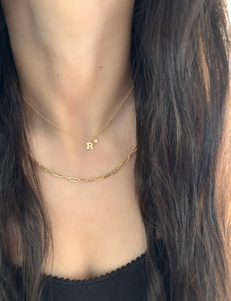The Ella Initial Diamond Dangle Necklace