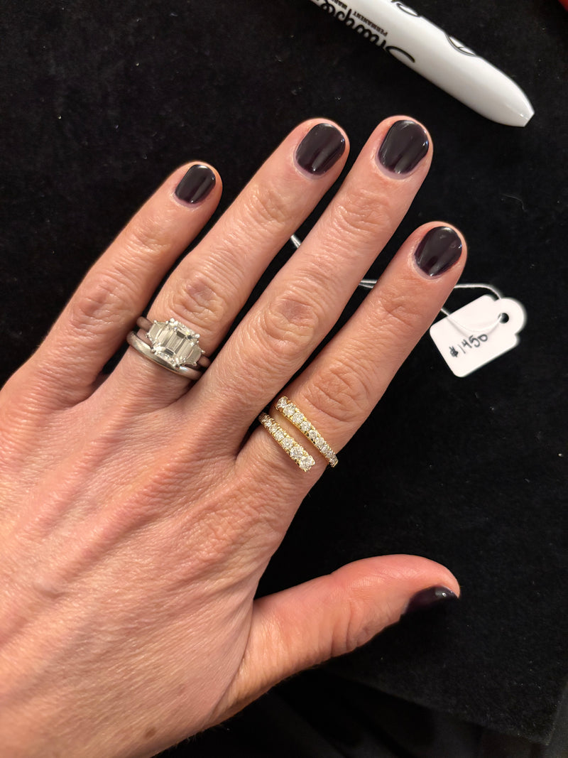 Graduated Lab Diamond Wrap Ring