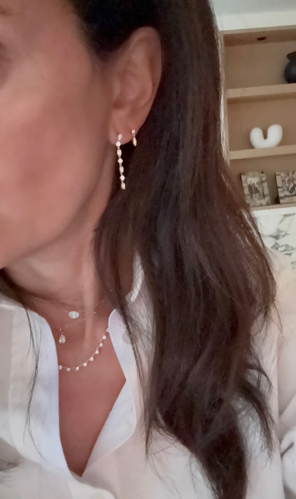 Mixed Shape Lab Diamond Dangle Earrings