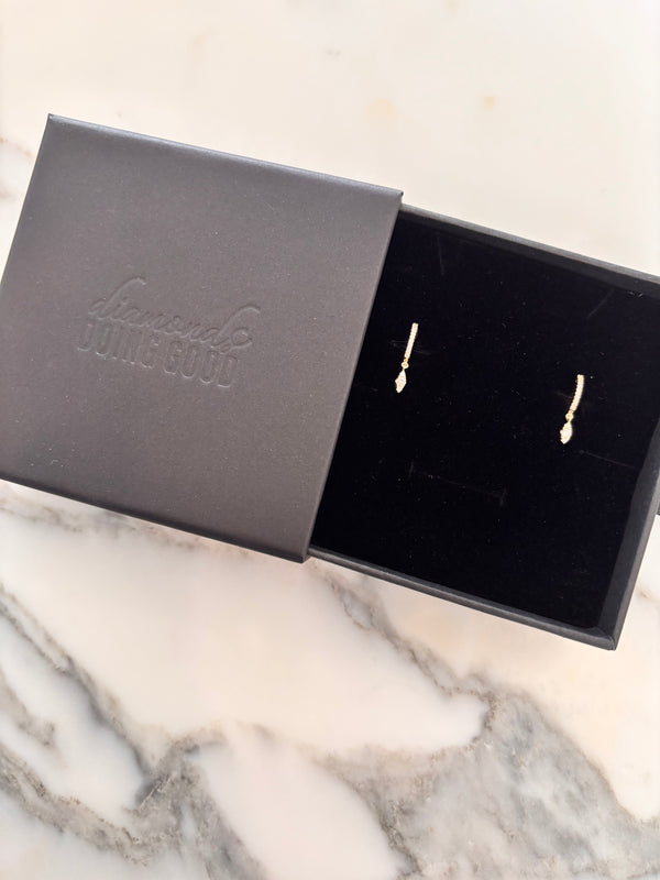Marquise Dangle Diamond Huggies