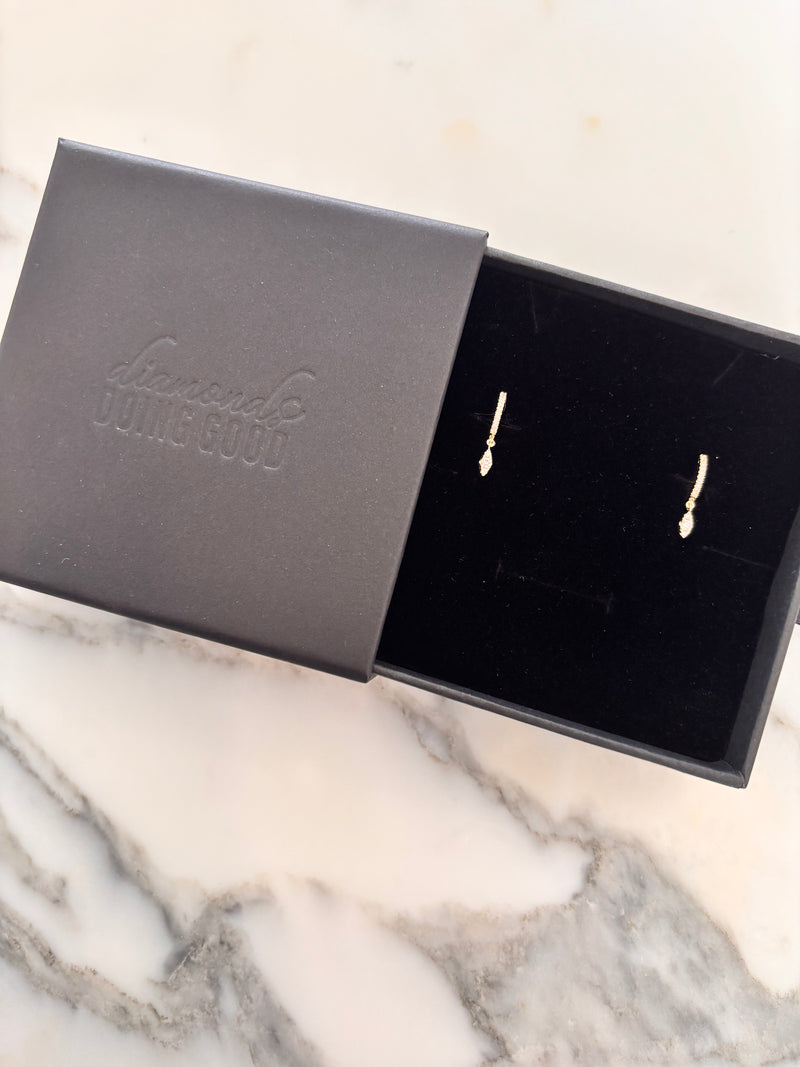 Marquise Dangle Diamond Huggies
