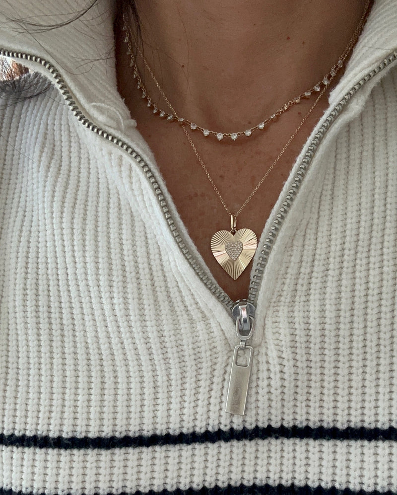 The Bella Fluted Heart Charm