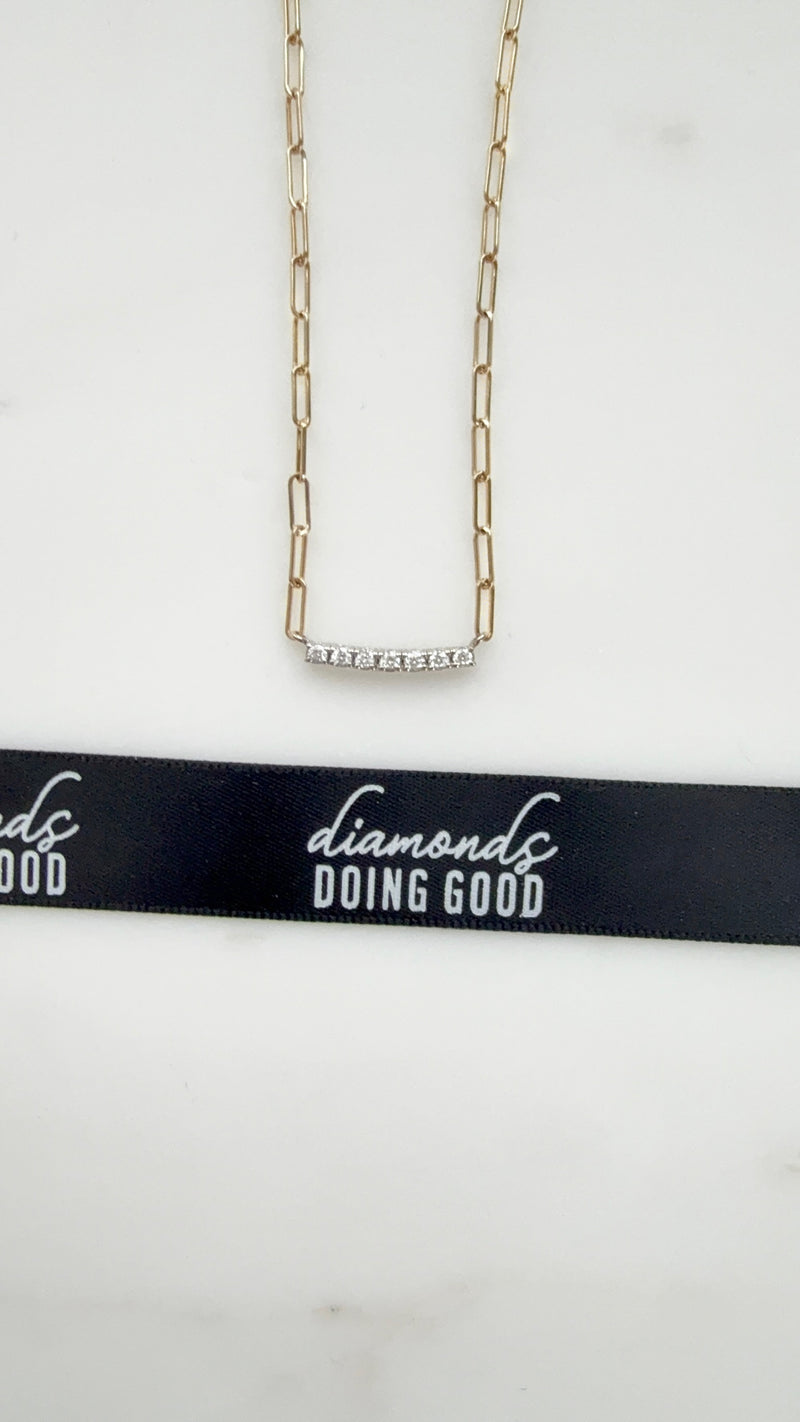 The Michelle Diamond Bar on Mini Link Chain