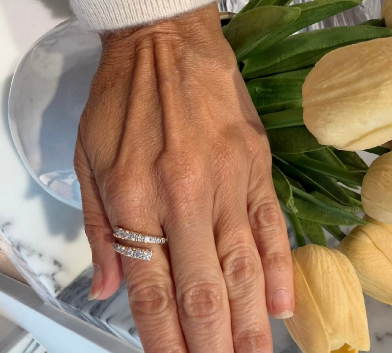 Graduated Lab Diamond Wrap Ring