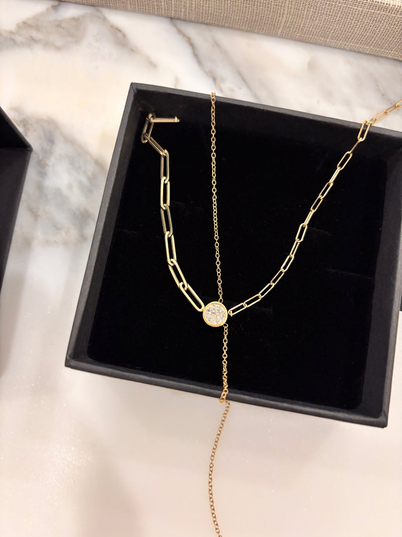 Custom 1ct Lab Diamond Mini Link Solitaire Necklace