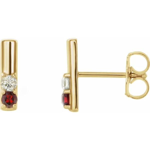 College Bar Stud Earring