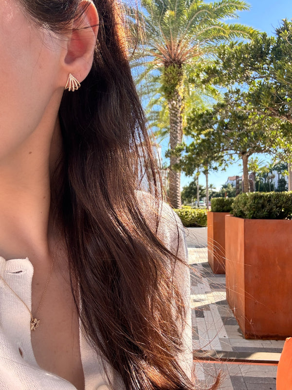 The Demi Beaded & Diamond Cage Earrings