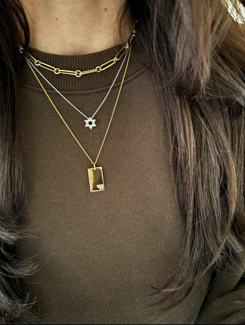 Small Hebrew Chai Dog Tag