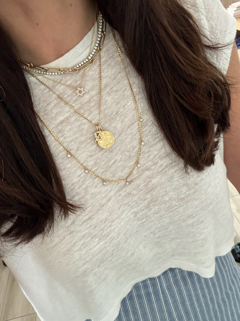 Diamond Dangle Cuban Chain Necklace