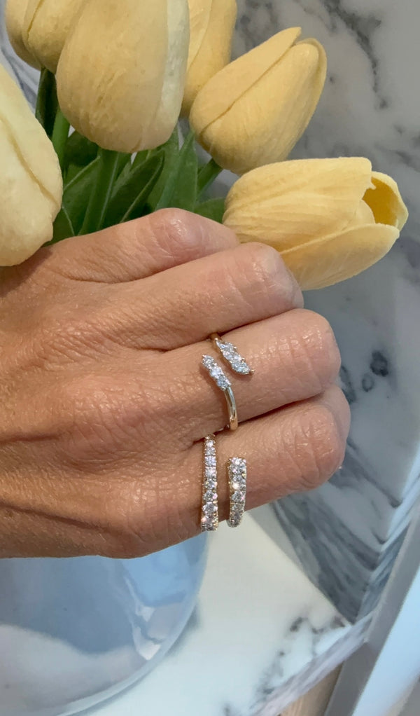 Lab Diamond Bypass Ring