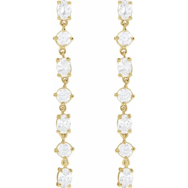 Mixed Shape Lab Diamond Dangle Earrings