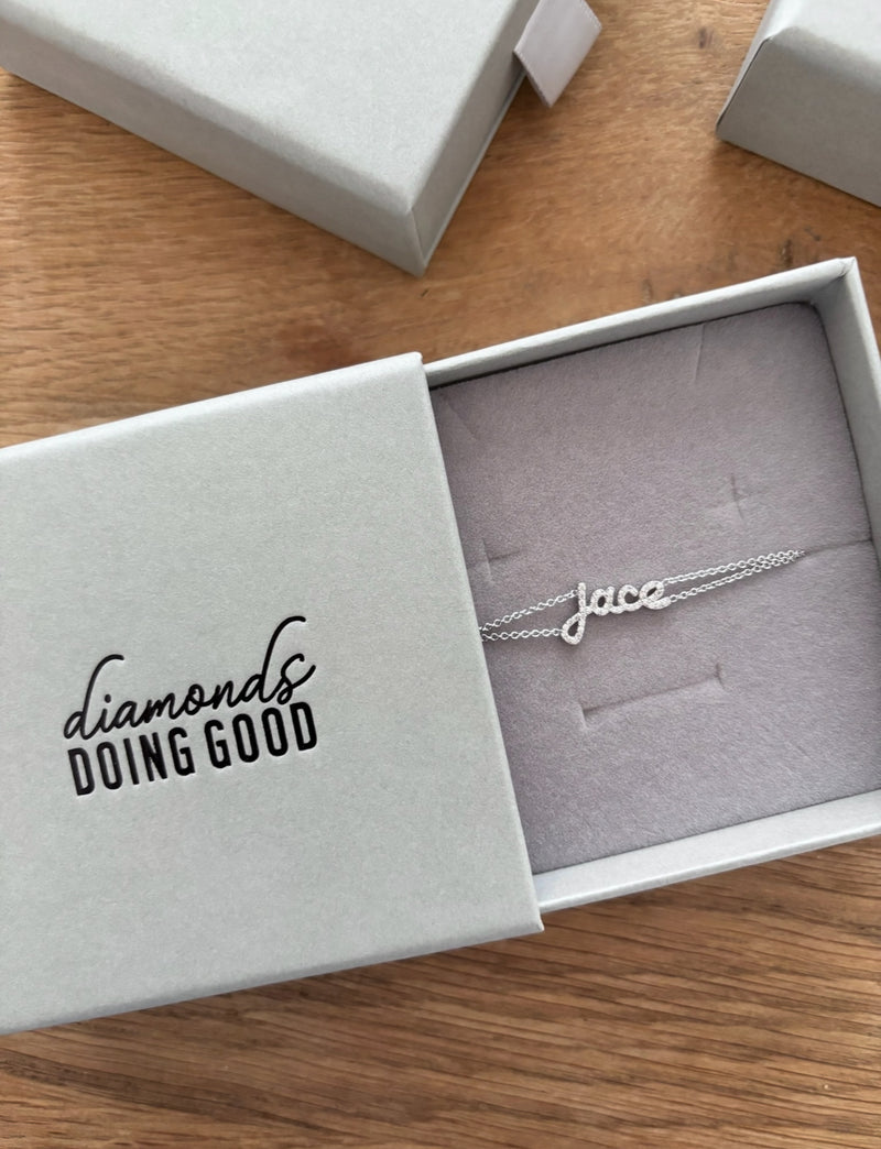 Diamond Script Name Bracelet