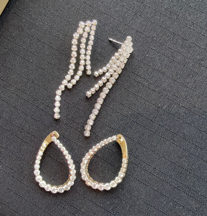 Diamond Waterfall Multi Dangle Earrings
