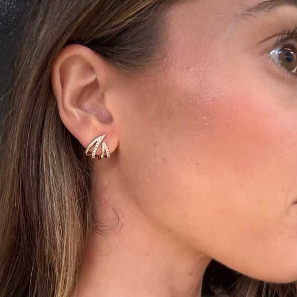 The Blaze-  Diamond Cage Earrings