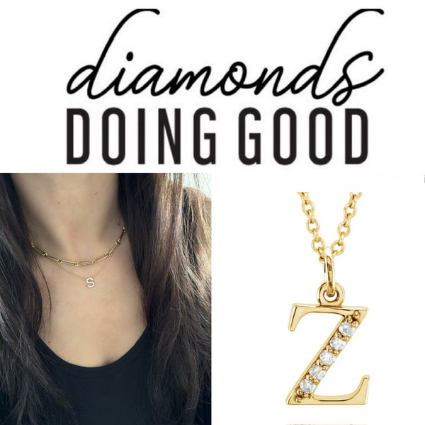 Custom Diamond Initial Necklace
