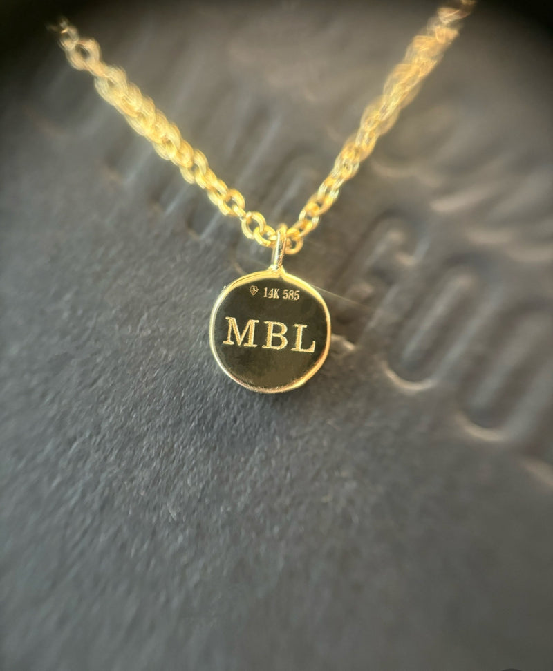 Pave Diamond Disc Charm Necklace