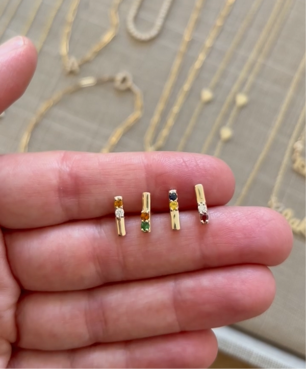 College Bar Stud Earring