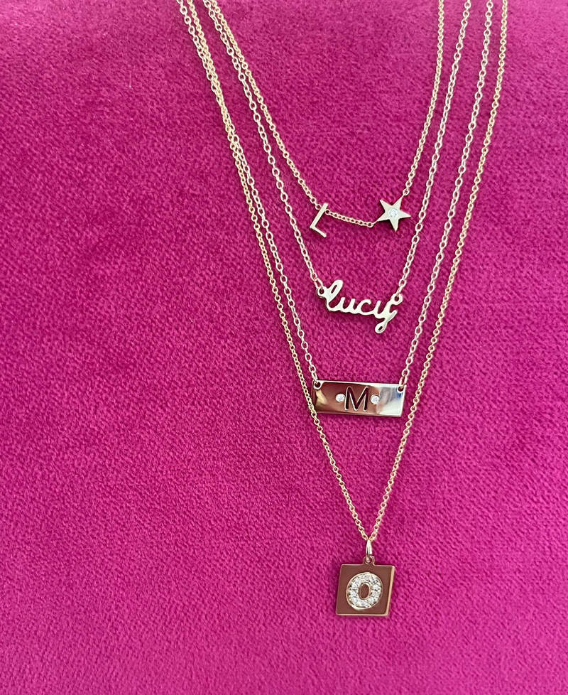 Diamond Initial Scrabble Tile Charm