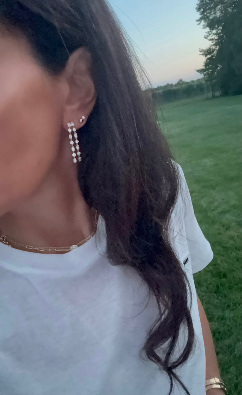 Mixed Shape Lab Diamond Dangle Earrings