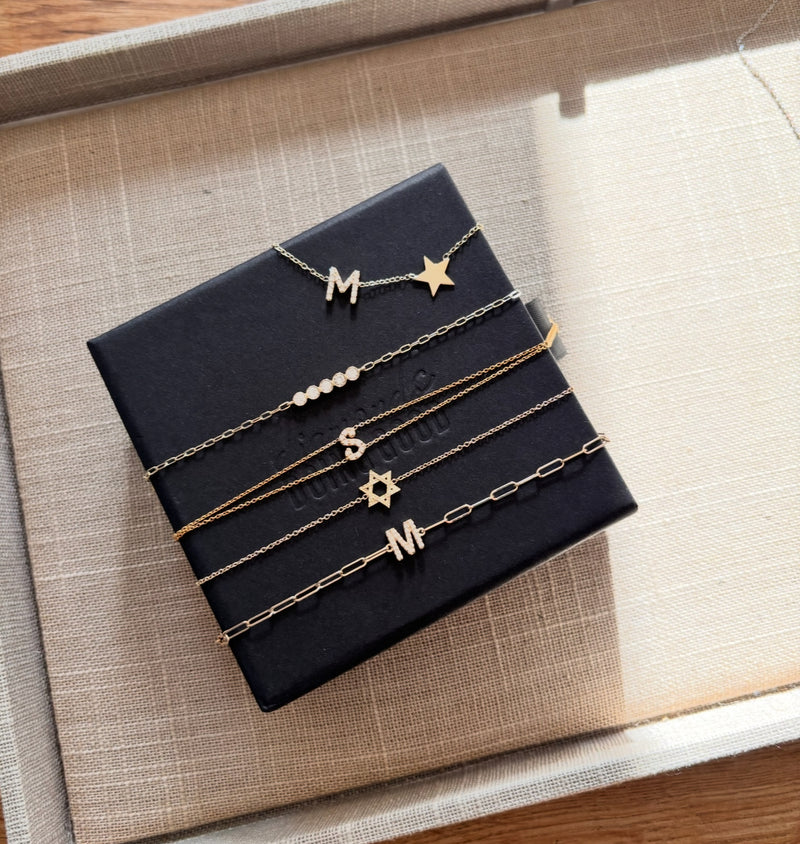 Diamond Initial and Star Necklace