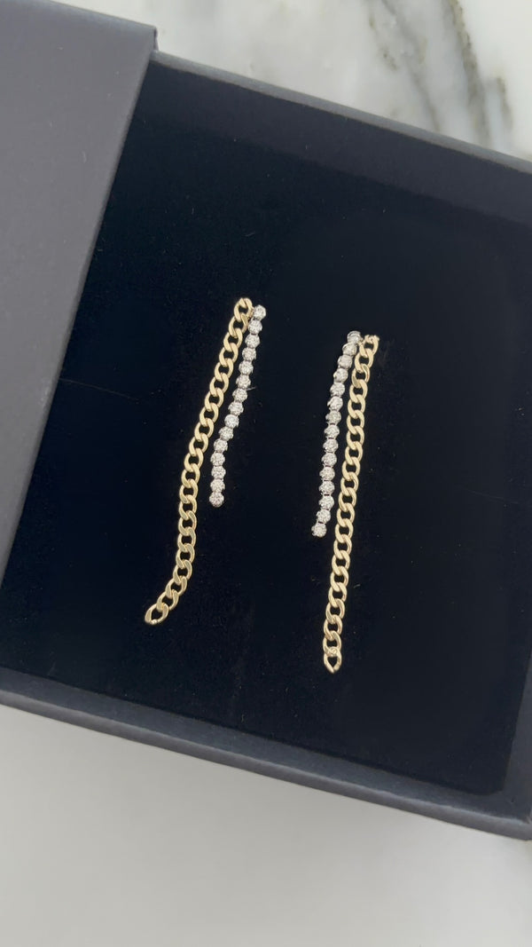 The Cara Diamond & Cuban Chain Earrings