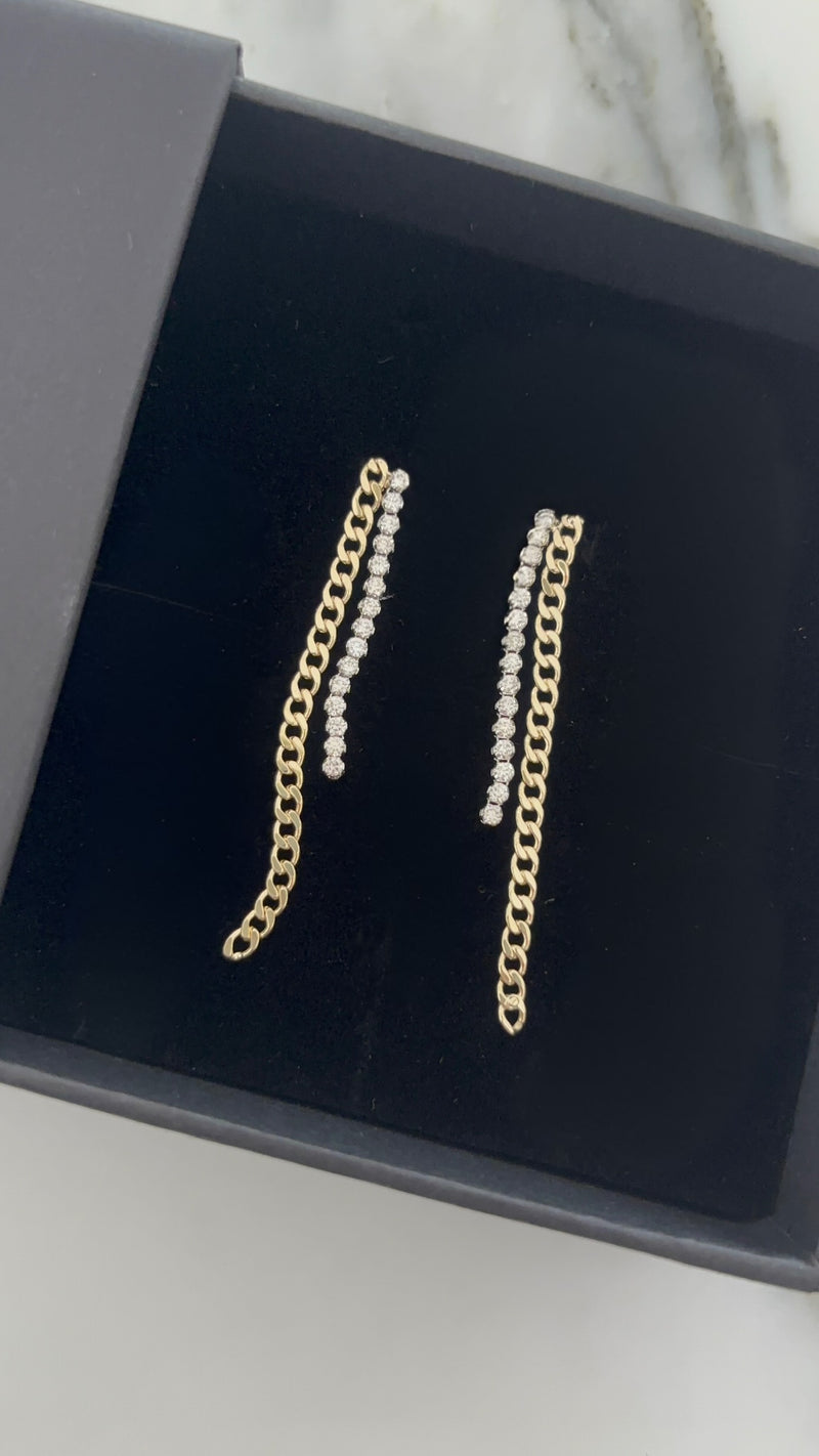 The Cara Diamond & Cuban Chain Earrings
