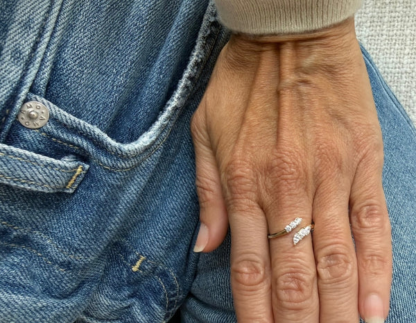 Lab Diamond Bypass Ring