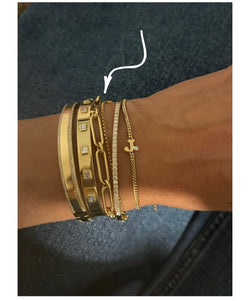Gold Link + Loop Chain Bracelet