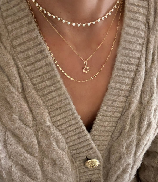 Gold Star of David Pendant