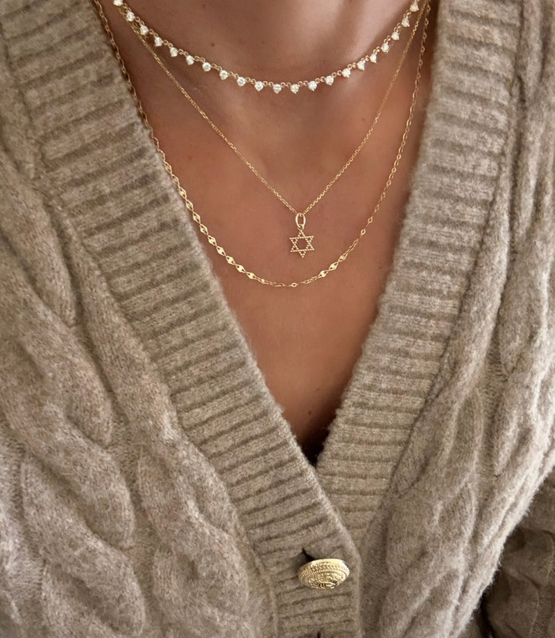 Gold Star of David Pendant