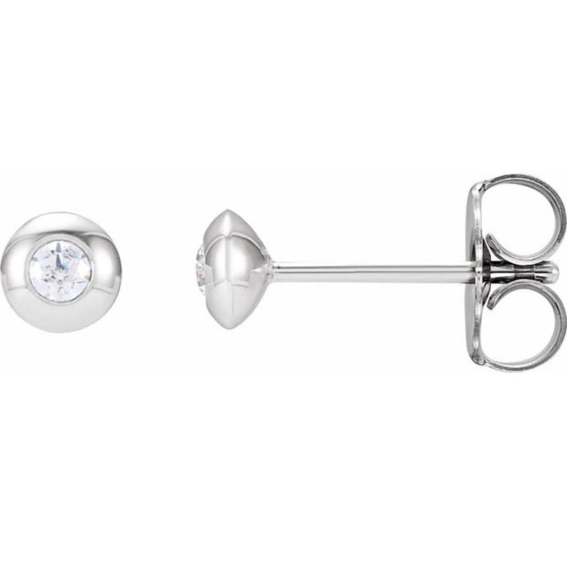 Diamond Button Second Hole Studs
