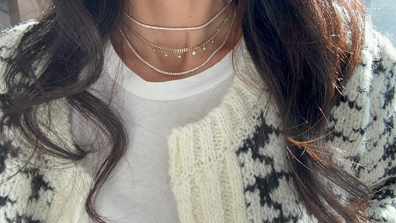 3 Prong Diamond Tennis Necklace
