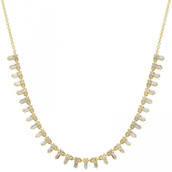 Baguette Diamond Tennis Necklace Section