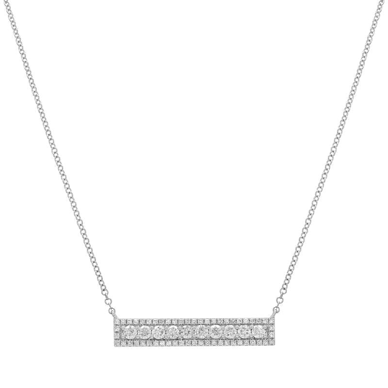 Diamond Halo Bar Necklace