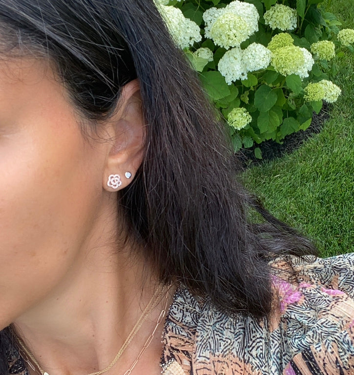Diamond Flower Studs