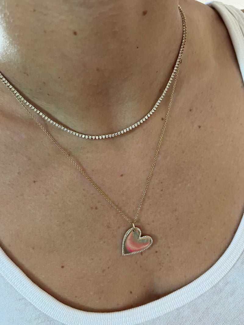 3 Prong Diamond Tennis Necklace