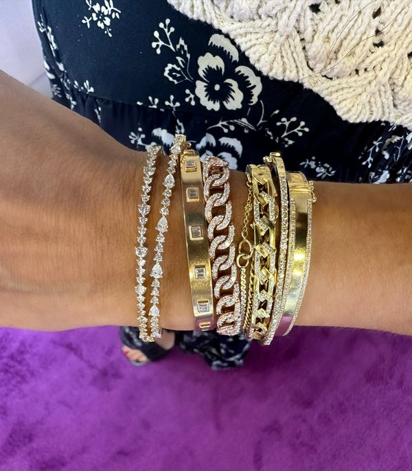 Pear Shape Diamond Bangle