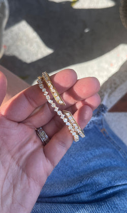 Diamond Mixed Shape Wave Bangle