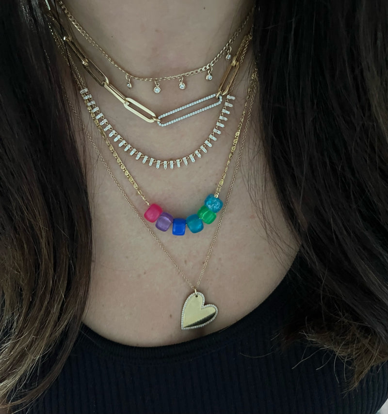Baguette Diamond Tennis Necklace Section