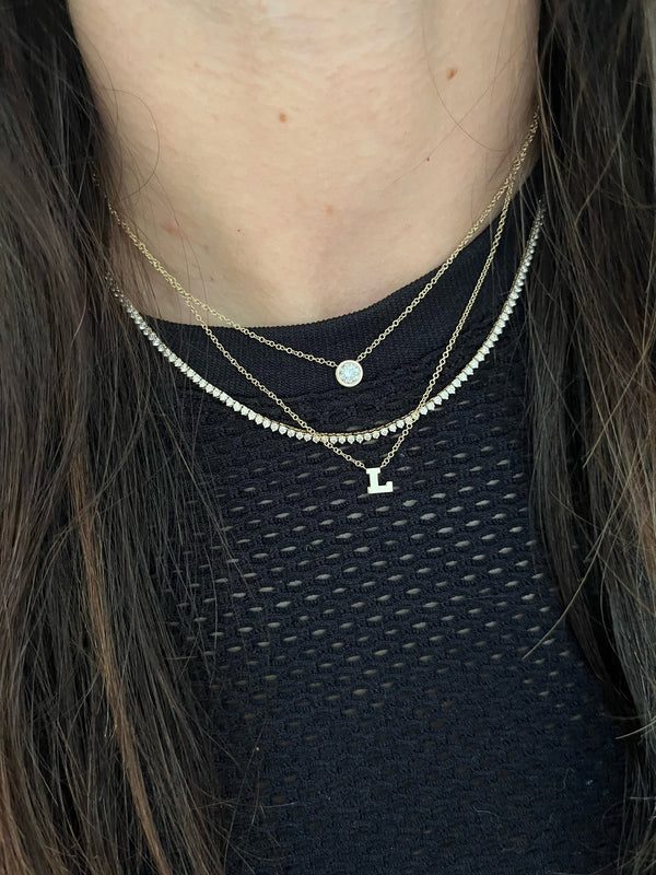 3 Prong Diamond Tennis Necklace